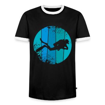 Diver - Men's Ringer Shirt - black/white - Front - AI Model Female 172 light (172cm) & AI Model Male 178 light (178cm)