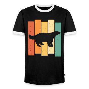 Honigdachs Dachs Marder Lustig Süßer Vintage Retro - Männer Kontrast-T-Shirt - Schwarz/Weiß - Vorne - AI Model Female 172 light (172cm) & AI Model Male 178 light (178cm)