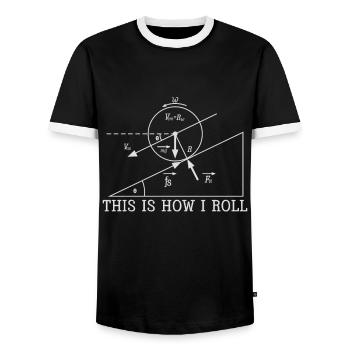Cool Physic C’est comme ça que je roule drôle de cadeau de science - T-shirt contrasté Homme - noir/blanc - Devant - AI Model Female 172 light (172cm) & AI Model Male 178 light (178cm)