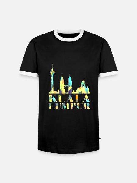Kuala Lumpur Malaysia Geschenk - Männer Kontrast-T-Shirt - Schwarz/Weiß