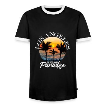 Los Angeles - T-shirt contrasté Homme - noir/blanc - Devant - AI Model Female 172 light (172cm) & AI Model Male 178 light (178cm)