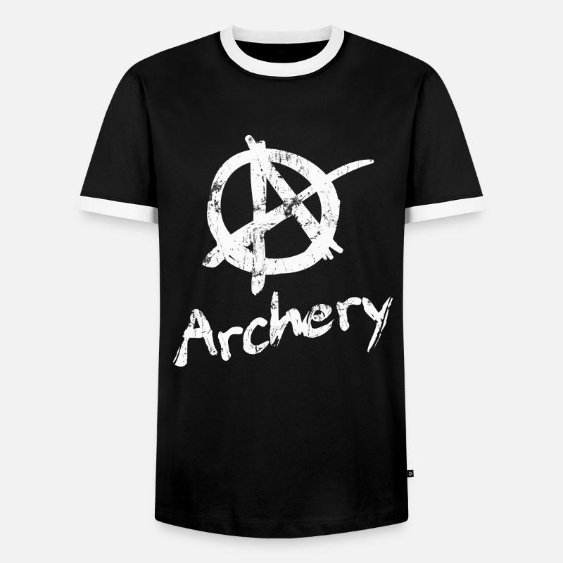 Archery Anarchy symbol - Men's Ringer Shirt - black/white