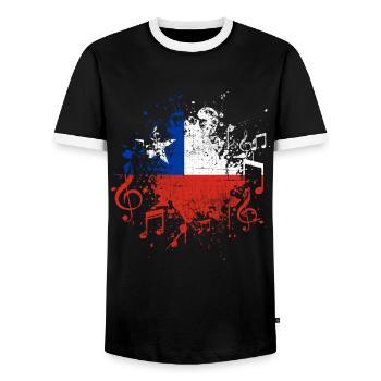Musique chilienne - T-shirt contrasté Homme - noir/blanc - Devant - AI Model Female 172 light (172cm) & AI Model Male 178 light (178cm)