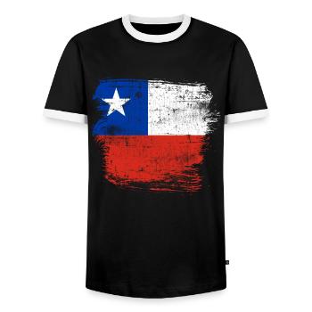 Chile - Männer Kontrast-T-Shirt - Schwarz/Weiß - Vorne - AI Model Female 172 light (172cm) & AI Model Male 178 light (178cm)