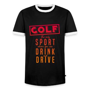 Gulf - Men's Ringer Shirt - black/white - Front - AI Model Female 172 light (172cm) & AI Model Male 178 light (178cm)