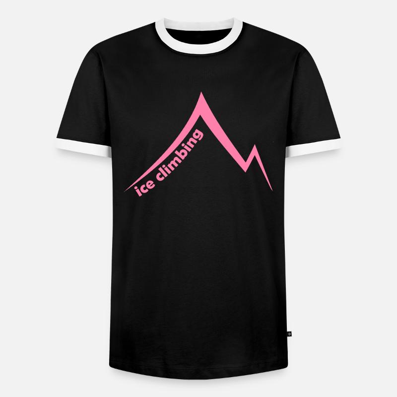 Eispickel Eisklettern Eiskletterer Eiswand Berg - Männer Kontrast-T-Shirt - Schwarz/Weiß