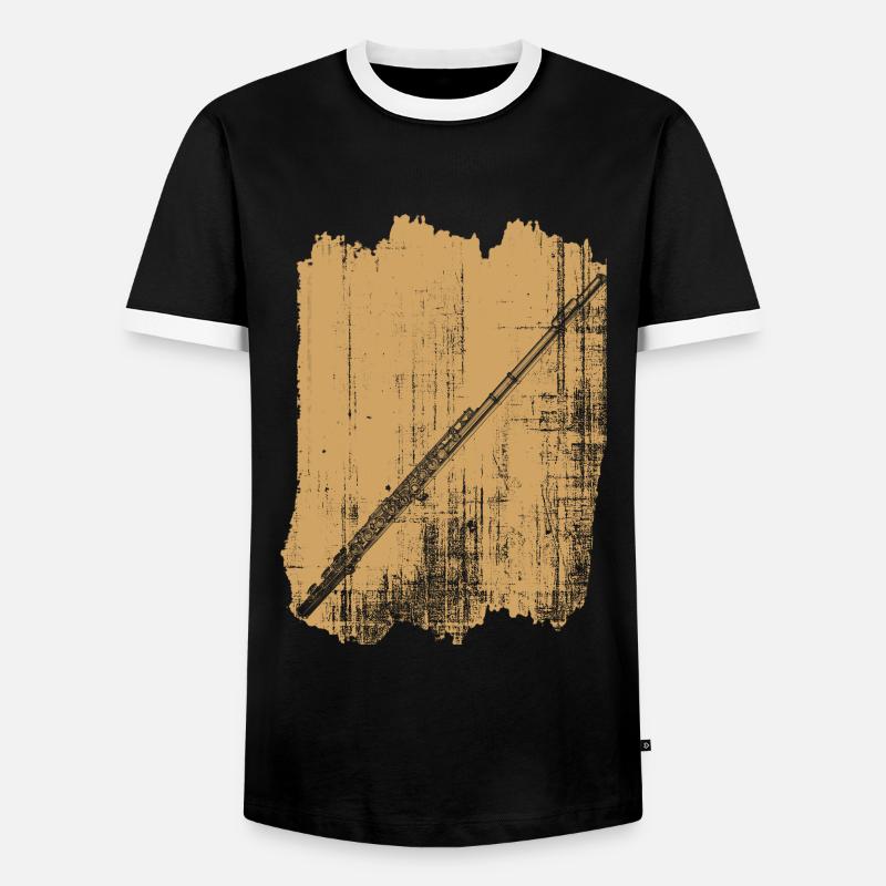 querflöte - Männer Kontrast-T-Shirt - Schwarz/Weiß