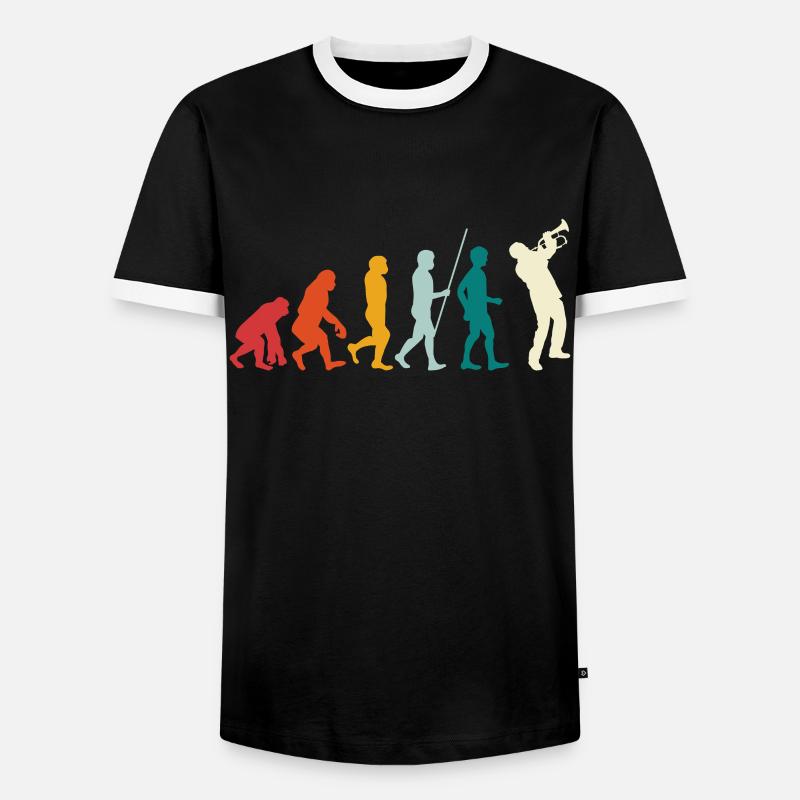 Evolution trumpet - Men's Ringer Shirt - black/white
