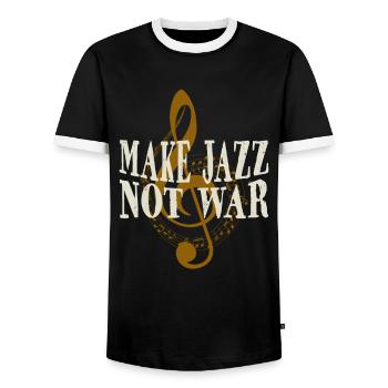 jazz - T-shirt contrasté Homme - noir/blanc - Devant - AI Model Female 172 light (172cm) & AI Model Male 178 light (178cm)