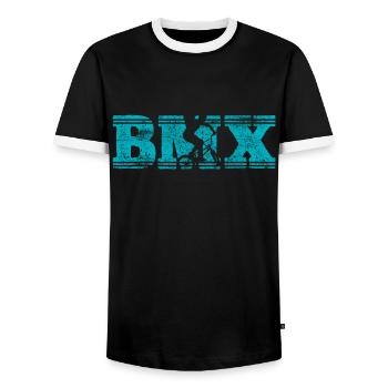 BMX - T-shirt contrasté Homme - noir/blanc - Devant - AI Model Female 172 light (172cm) & AI Model Male 178 light (178cm)