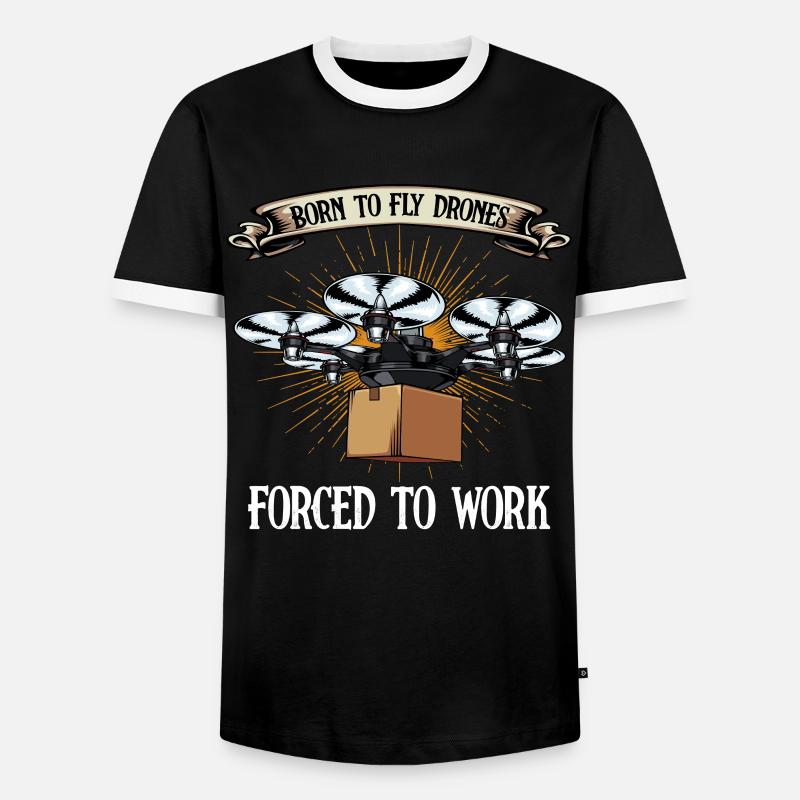 drones - Men's Ringer Shirt - black/white