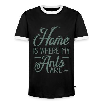 Ameisen - Männer Kontrast-T-Shirt - Schwarz/Weiß - Vorne - AI Model Female 172 light (172cm) & AI Model Male 178 light (178cm)