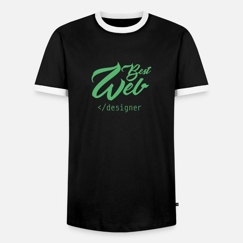 Web developer - Men's Ringer Shirt - black/white