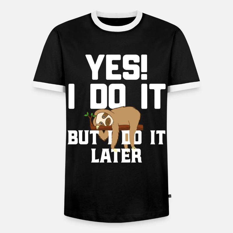 Sloth saying - Men's Ringer Shirt - black/white