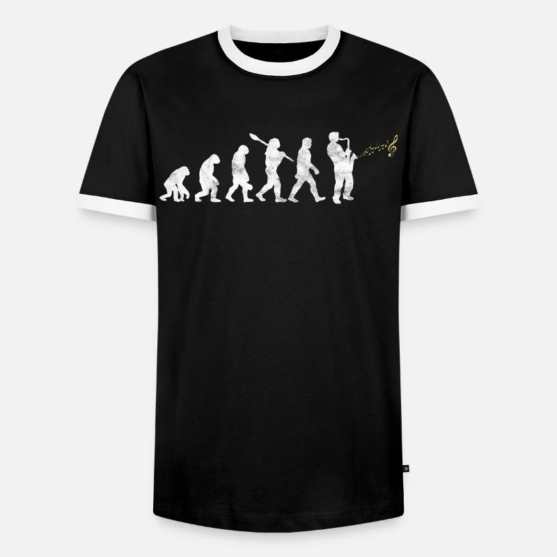 Saxophone Saxophone Evolution - T-shirt contrasté Homme - noir/blanc