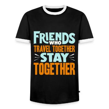 Amis Voyage Buddy - T-shirt contrasté Homme - noir/blanc - Devant - AI Model Female 172 light (172cm) & AI Model Male 178 light (178cm)