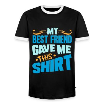 Meilleur ami - T-shirt contrasté Homme - noir/blanc - Devant - AI Model Female 172 light (172cm) & AI Model Male 178 light (178cm)