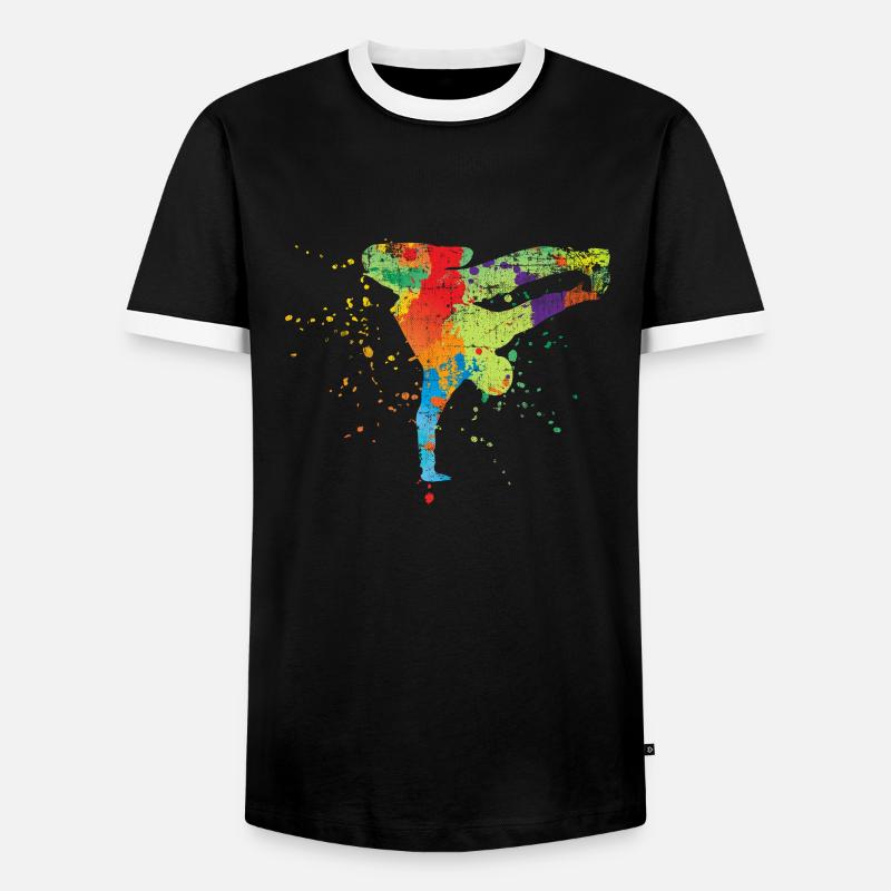 breakdancer - Men's Ringer Shirt - black/white