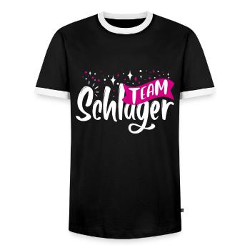 Team hit - Men's Ringer Shirt - black/white - Front - AI Model Female 172 light (172cm) & AI Model Male 178 light (178cm)