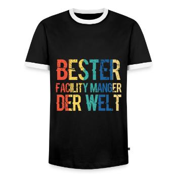 Bester Facility Manager der Welt lustiger Spruch - Männer Kontrast-T-Shirt - Schwarz/Weiß - Vorne - AI Model Female 172 light (172cm) & AI Model Male 178 light (178cm)