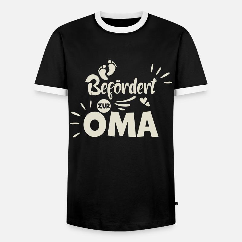 Befördert zur Oma - Männer Kontrast-T-Shirt - Schwarz/Weiß
