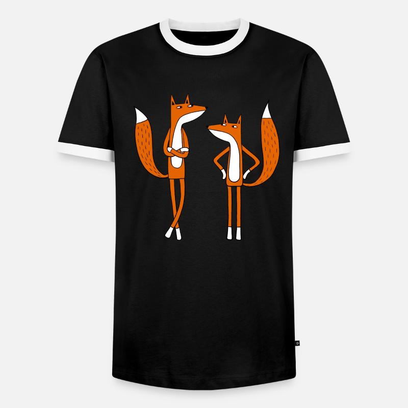 Foxes with Attitude - Men's Ringer Shirt - black/white