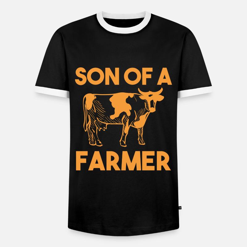 Bauer Lustig - Männer Kontrast-T-Shirt - Schwarz/Weiß