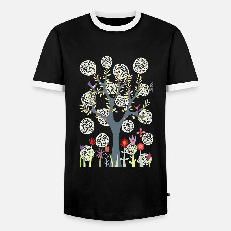 Der Garten - Männer Kontrast-T-Shirt - Schwarz/Weiß
