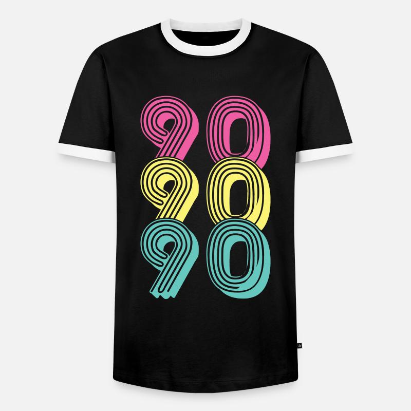 90s gift - Men's Ringer Shirt - black/white