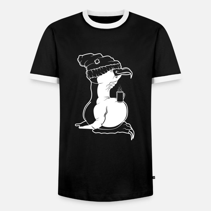 Tux Linux Pinguin Kaffee Pause Computer Freak Nerd - Männer Kontrast-T-Shirt - Schwarz/Weiß