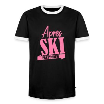Apres Ski Lehrerin - Männer Kontrast-T-Shirt - Schwarz/Weiß - Vorne - AI Model Female 172 light (172cm) & AI Model Male 178 light (178cm)
