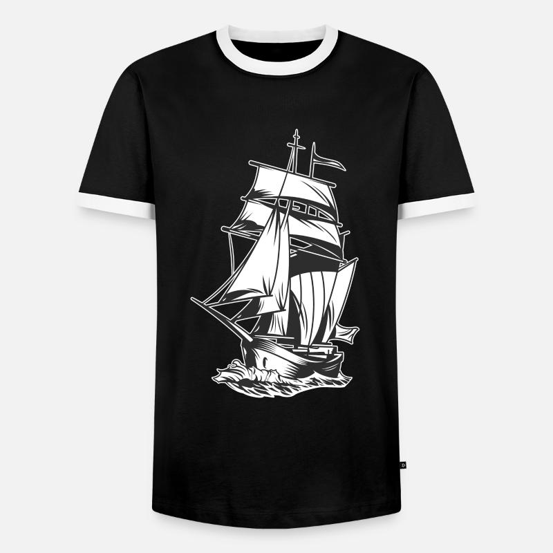 Sailing ship Sailing Ship - Men's Ringer Shirt - black/white