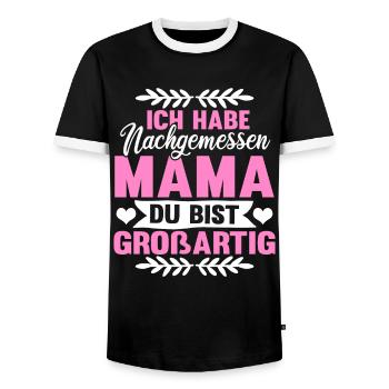 Mama du bist grossartig Muttertag Mutter Geschenk - Männer Kontrast-T-Shirt - Schwarz/Weiß - Vorne - AI Model Female 172 light (172cm) & AI Model Male 178 light (178cm)