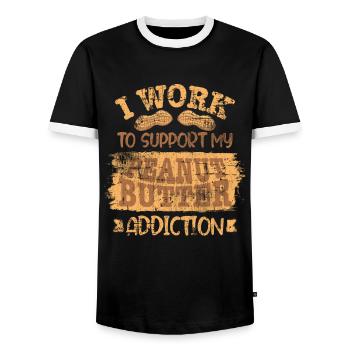 Beurre d'arachide - T-shirt contrasté Homme - noir/blanc - Devant - AI Model Female 172 light (172cm) & AI Model Male 178 light (178cm)