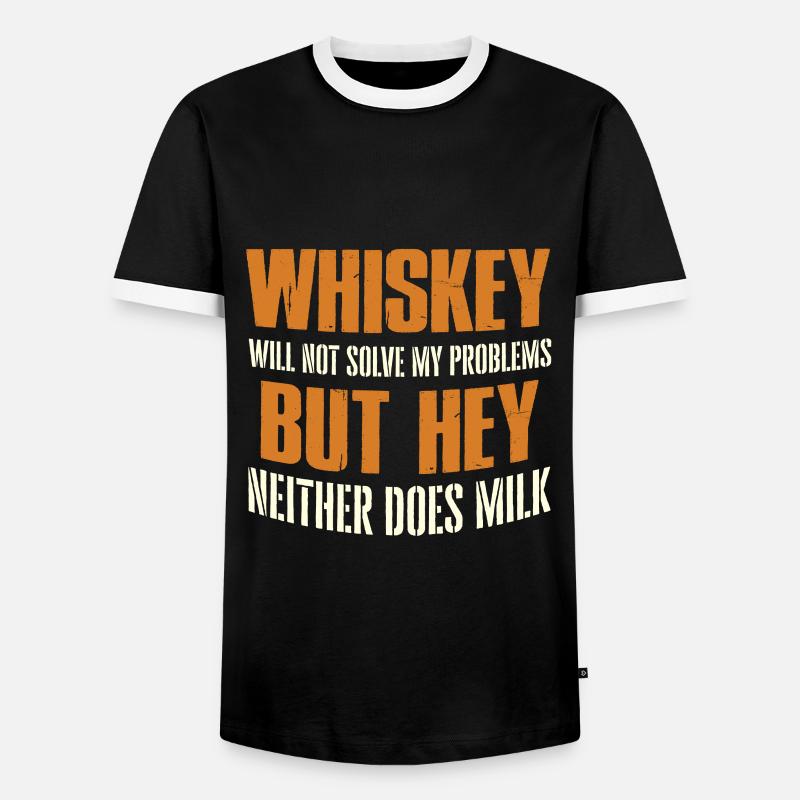 whiskey - Men's Ringer Shirt - black/white