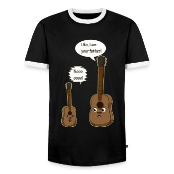 Guitar Father - Männer Kontrast-T-Shirt - Schwarz/Weiß - Vorne - AI Model Female 172 light (172cm) & AI Model Male 178 light (178cm)