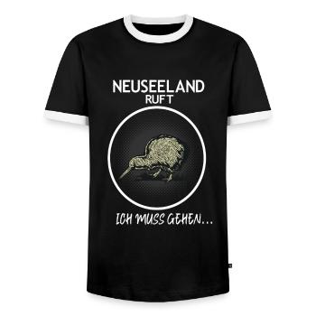 Neuseeland Backpaper Urlaub Souvenir Geschenk - Männer Kontrast-T-Shirt - Schwarz/Weiß - Vorne - AI Model Female 172 light (172cm) & AI Model Male 178 light (178cm)