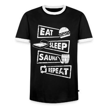 Sauna relax cadeau de passe-temps - T-shirt contrasté Homme - noir/blanc - Devant - AI Model Female 172 light (172cm) & AI Model Male 178 light (178cm)