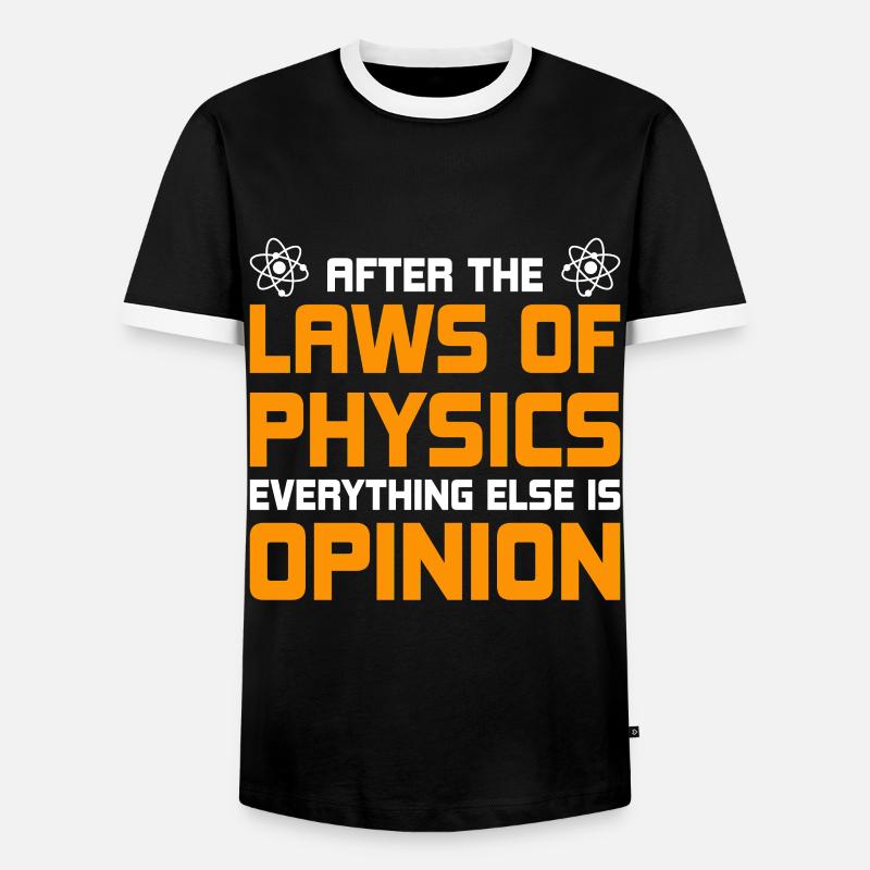 physics - Men's Ringer Shirt - black/white