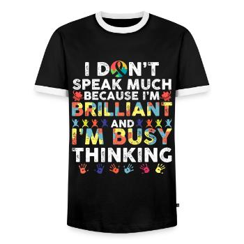 Brillantes Kind Sohn Tochter Familie Autismus Bewu - Männer Kontrast-T-Shirt - Schwarz/Weiß - Vorne - AI Model Female 172 light (172cm) & AI Model Male 178 light (178cm)