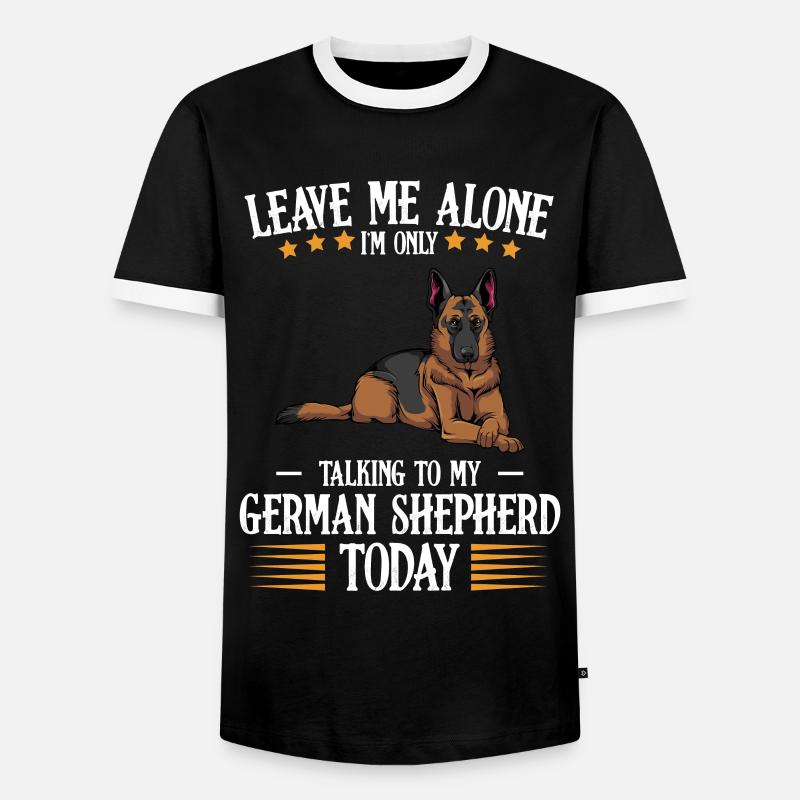 German shepherd - Men's Ringer Shirt - black/white