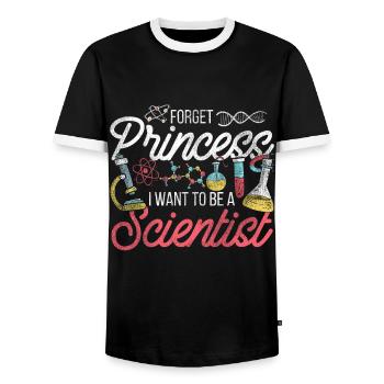 Wissenschaft Prinzessin - Männer Kontrast-T-Shirt - Schwarz/Weiß - Vorne - AI Model Female 172 light (172cm) & AI Model Male 178 light (178cm)
