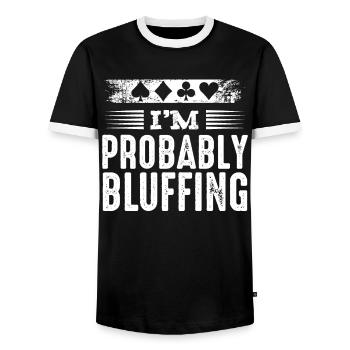 Je’m Probably Bluffing Poker Poker Joueur Cadeau - T-shirt contrasté Homme - noir/blanc - Devant - AI Model Female 172 light (172cm) & AI Model Male 178 light (178cm)