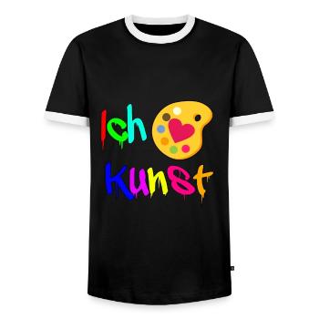 I love art artist paints painting painters - Men's Ringer Shirt - black/white - Front - AI Model Female 172 light (172cm) & AI Model Male 178 light (178cm)