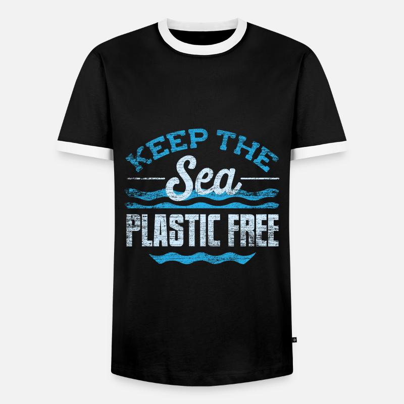 Plastic environmental protection - Men's Ringer Shirt - black/white