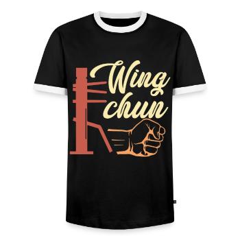 Wing Chun Geschenk - Männer Kontrast-T-Shirt - Schwarz/Weiß - Vorne - AI Model Female 172 light (172cm) & AI Model Male 178 light (178cm)