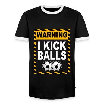 Soccer Soccer Team Soccer Game Gift - Men's Ringer Shirt - black/white - Front - AI Model Female 172 light (172cm) & AI Model Male 178 light (178cm)