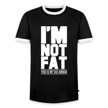 I'm not fat, that's my ski airbag - Men's Ringer Shirt - black/white - Front - AI Model Female 172 light (172cm) & AI Model Male 178 light (178cm)