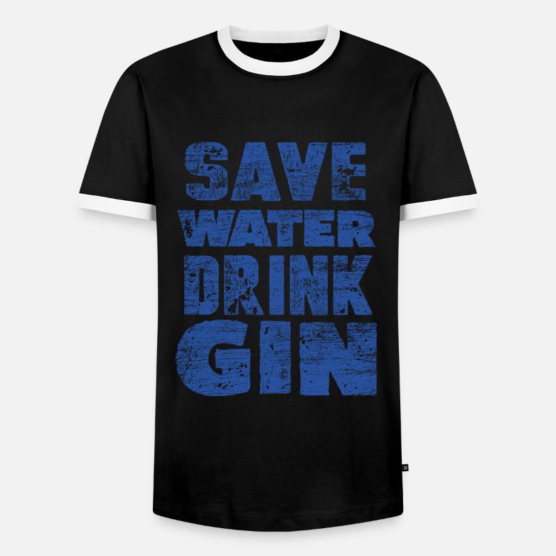 gin - Men's Ringer Shirt - black/white