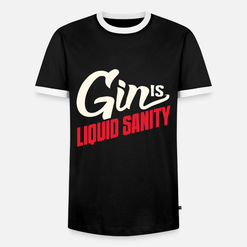 Gin - Männer Kontrast-T-Shirt - Schwarz/Weiß
